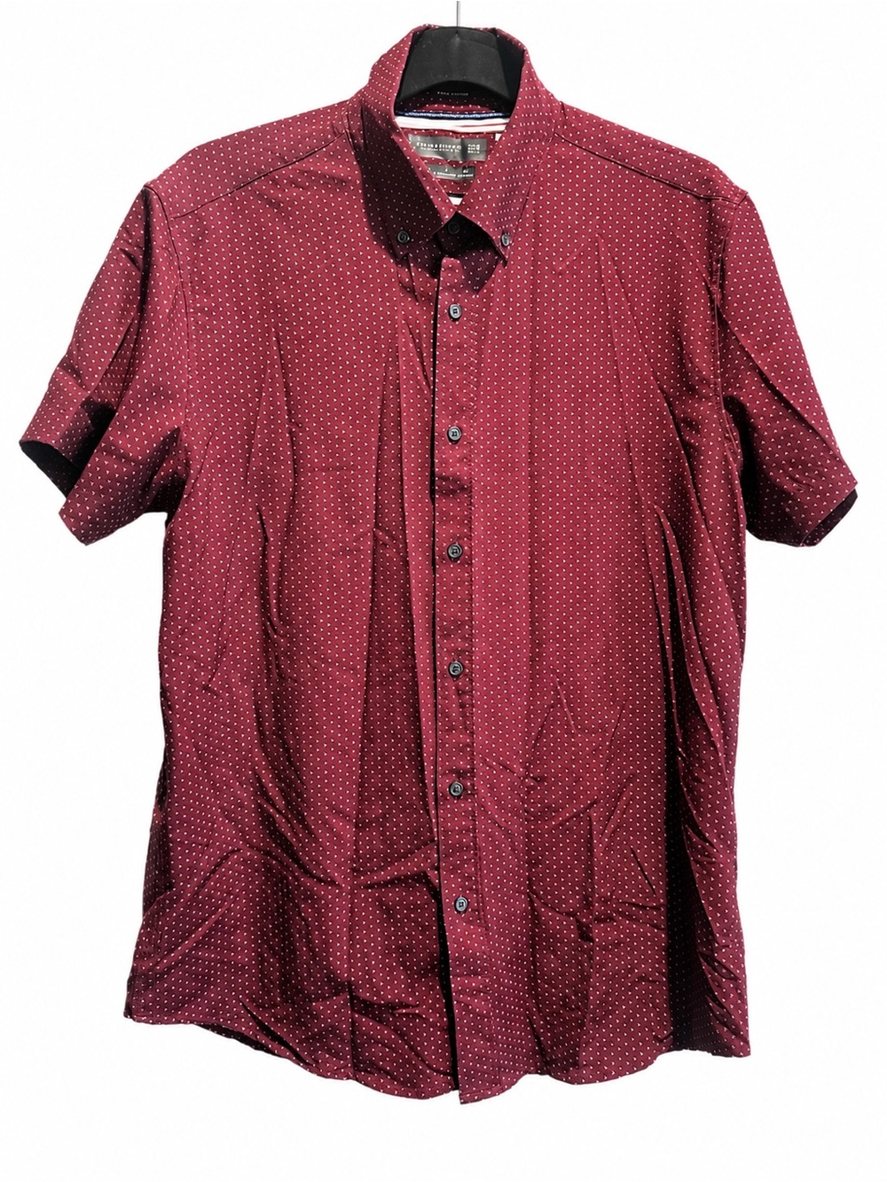 Men's Short-Sleeve Button-Up Shirt - Burgundy